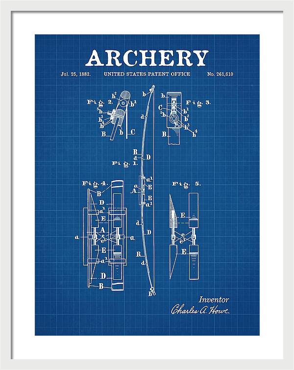 Archery Bow Blueprint Patent Us261610a