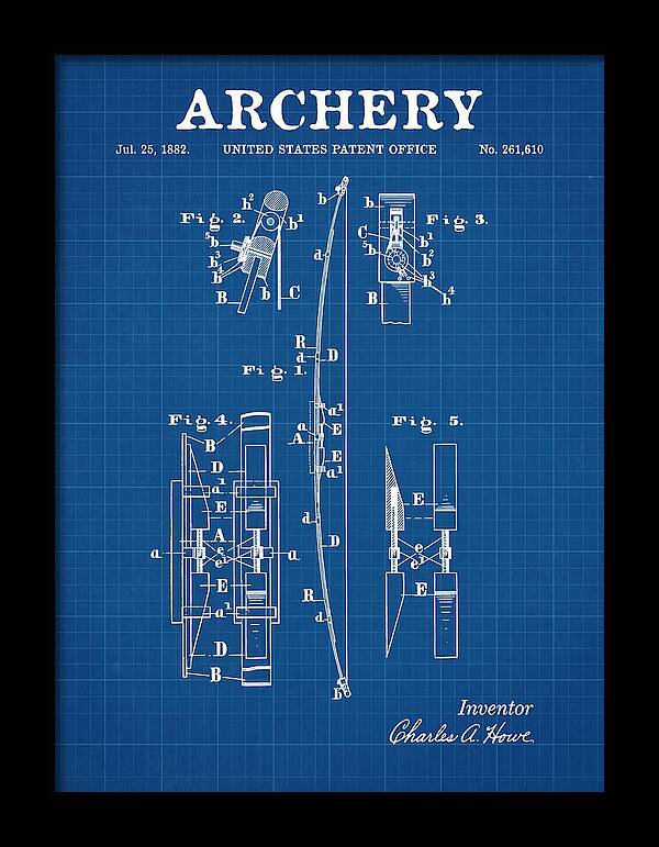 Archery Bow Blueprint Patent Us261610a