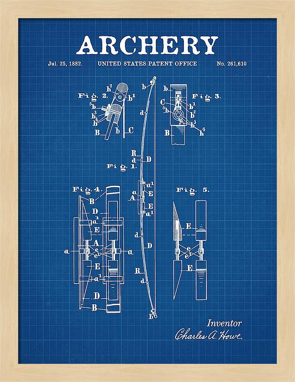 Archery Bow Blueprint Patent Us261610a