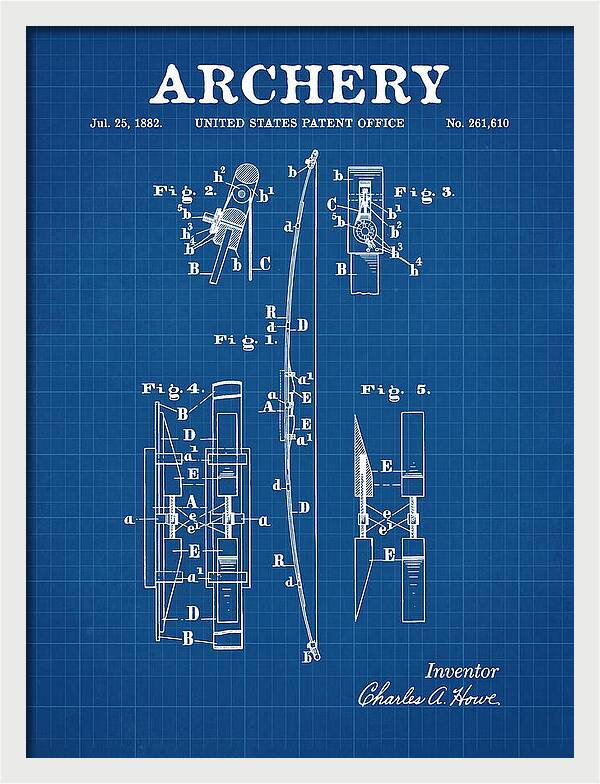 Archery Bow Blueprint Patent Us261610a
