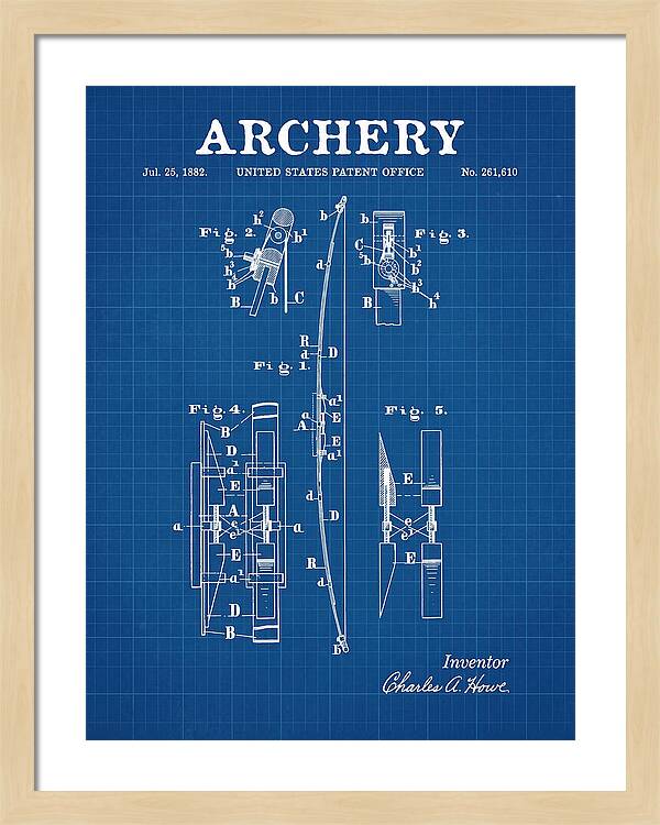 Archery Bow Blueprint Patent Us261610a