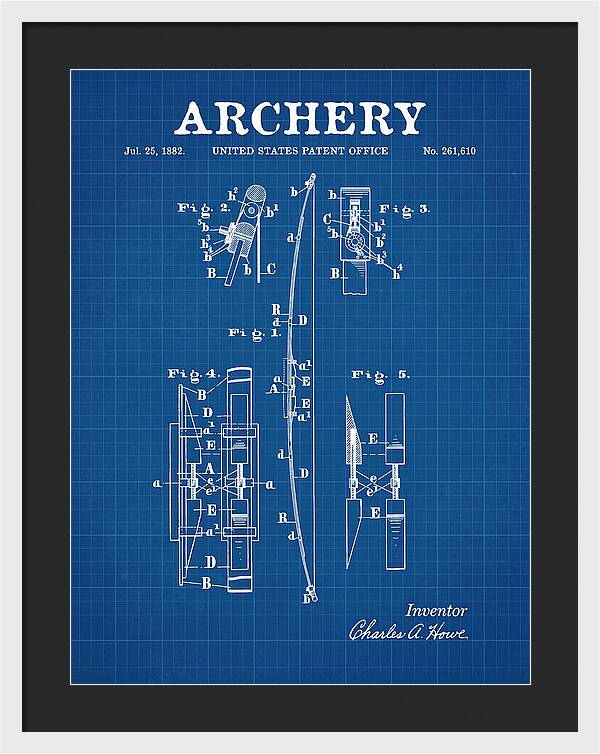 Archery Bow Blueprint Patent Us261610a