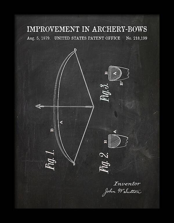 Archery Bow Chalkboard Patent Us218199a