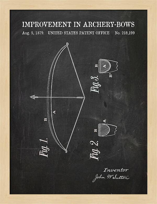 Archery Bow Chalkboard Patent Us218199a
