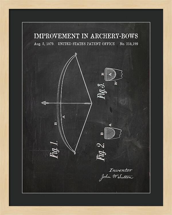 Archery Bow Chalkboard Patent Us218199a