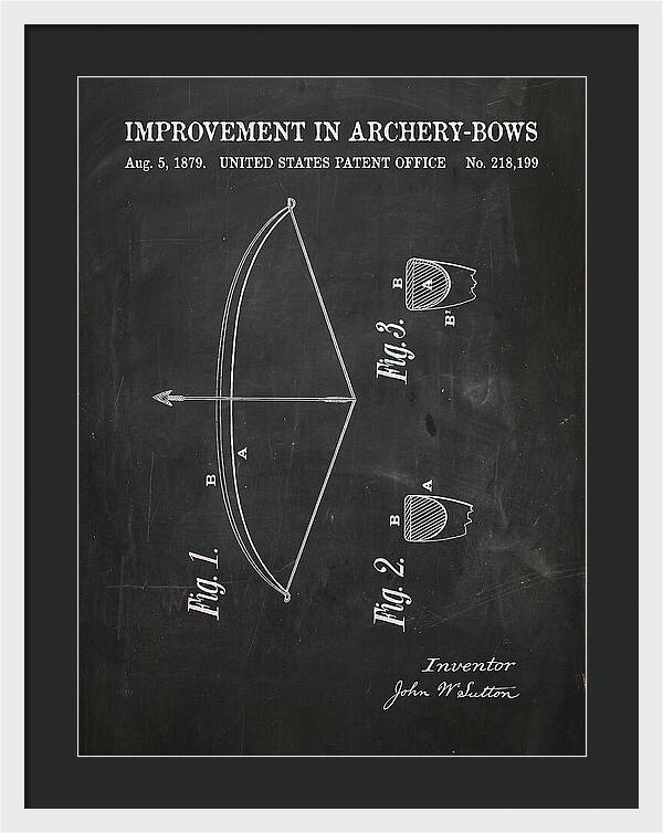 Archery Bow Chalkboard Patent Us218199a