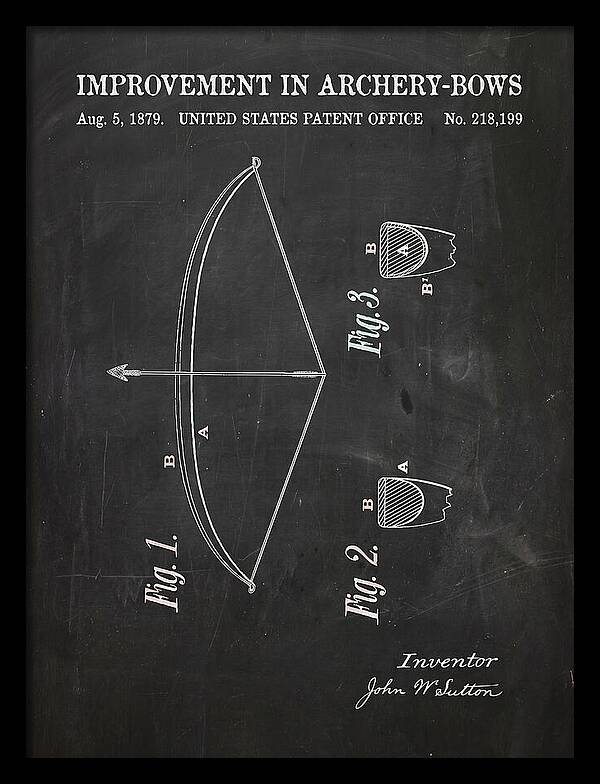 Archery Bow Chalkboard Patent Us218199a