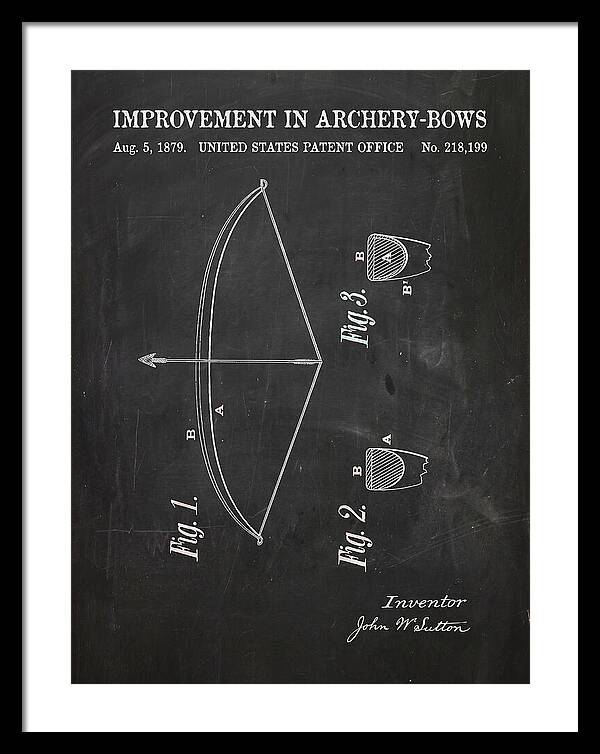 Archery Bow Chalkboard Patent Us218199a