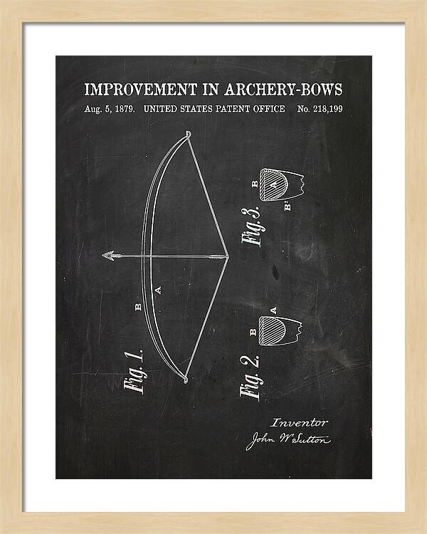Archery Bow Chalkboard Patent Us218199a