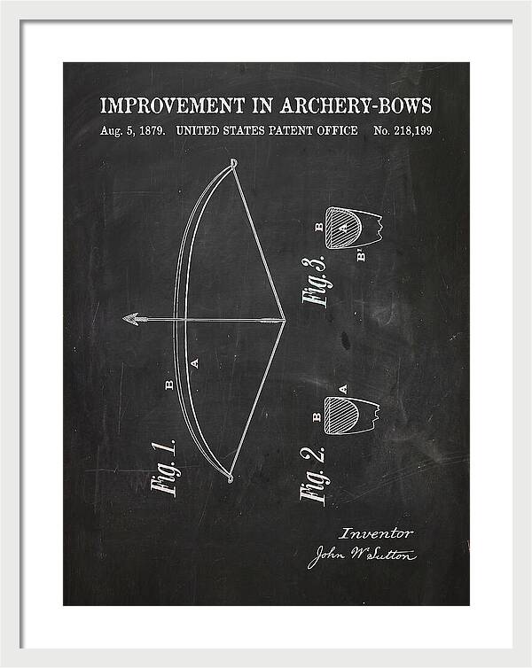Archery Bow Chalkboard Patent Us218199a