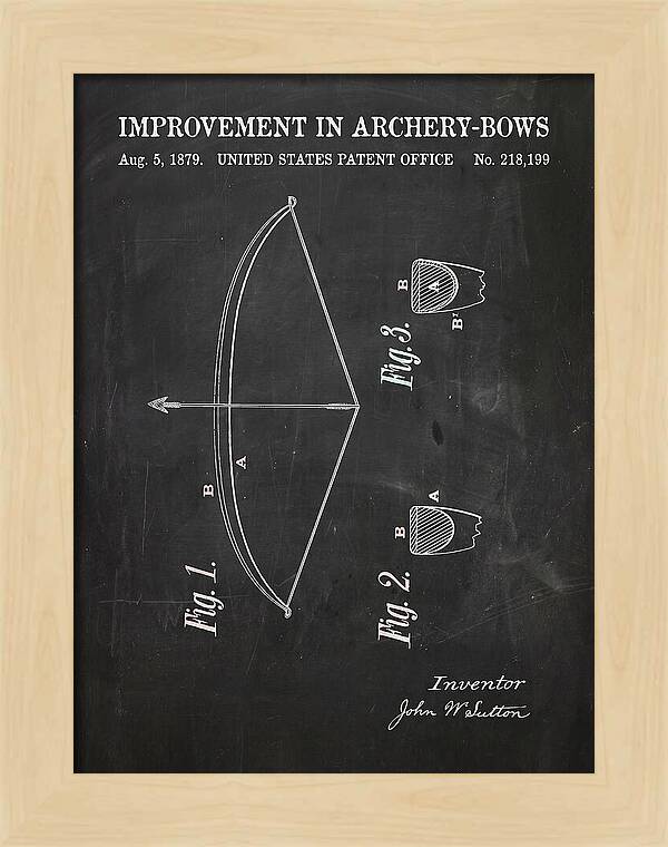 Archery Bow Chalkboard Patent Us218199a