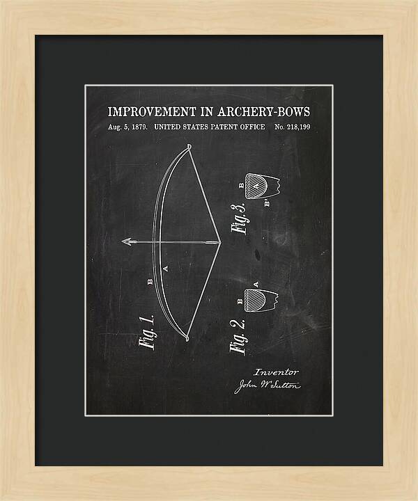 Archery Bow Chalkboard Patent Us218199a