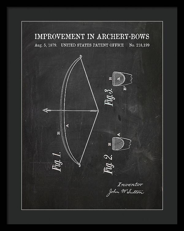 Archery Bow Chalkboard Patent Us218199a