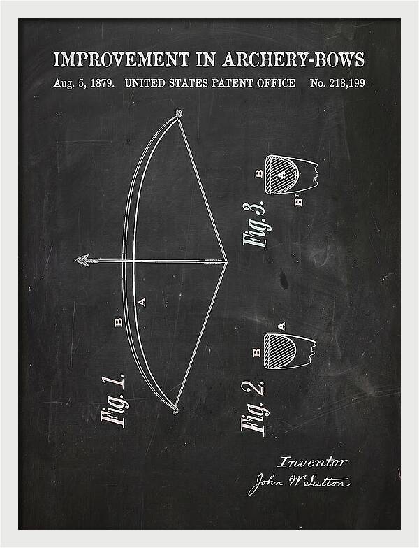 Archery Bow Chalkboard Patent Us218199a