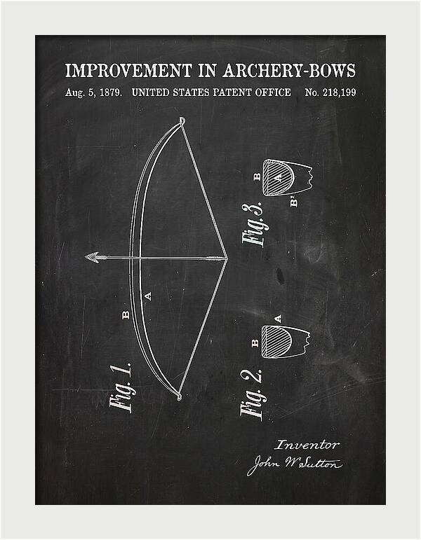 Archery Bow Chalkboard Patent Us218199a