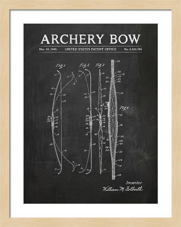 Archery Bow Chalkboard Patent Us2423765a