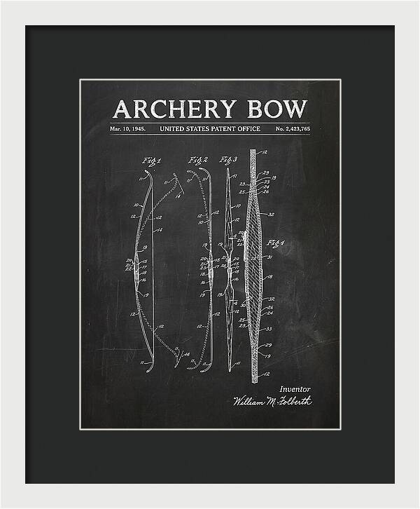 Archery Bow Chalkboard Patent Us2423765a