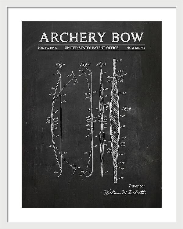 Archery Bow Chalkboard Patent Us2423765a