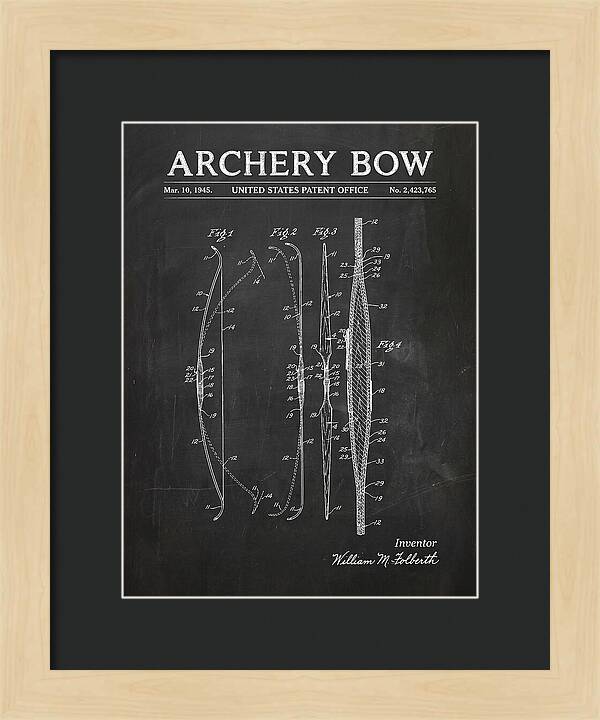 Archery Bow Chalkboard Patent Us2423765a
