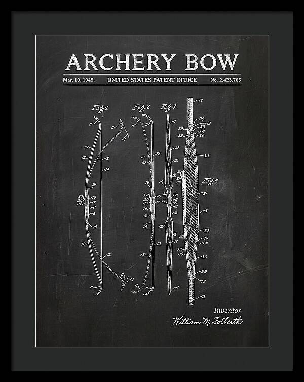 Archery Bow Chalkboard Patent Us2423765a