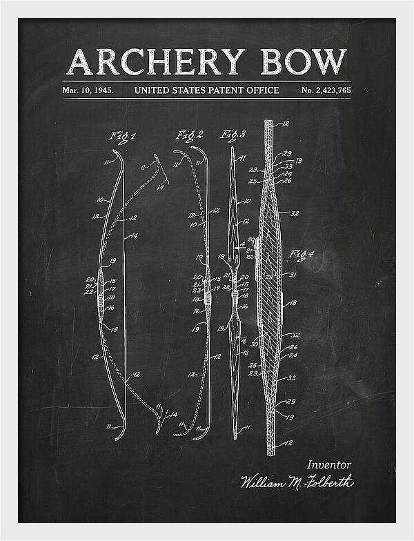 Archery Bow Chalkboard Patent Us2423765a
