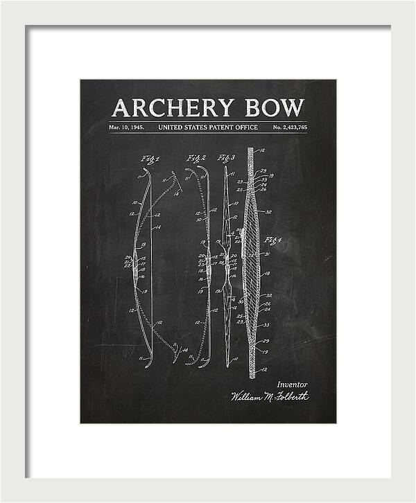 Archery Bow Chalkboard Patent Us2423765a