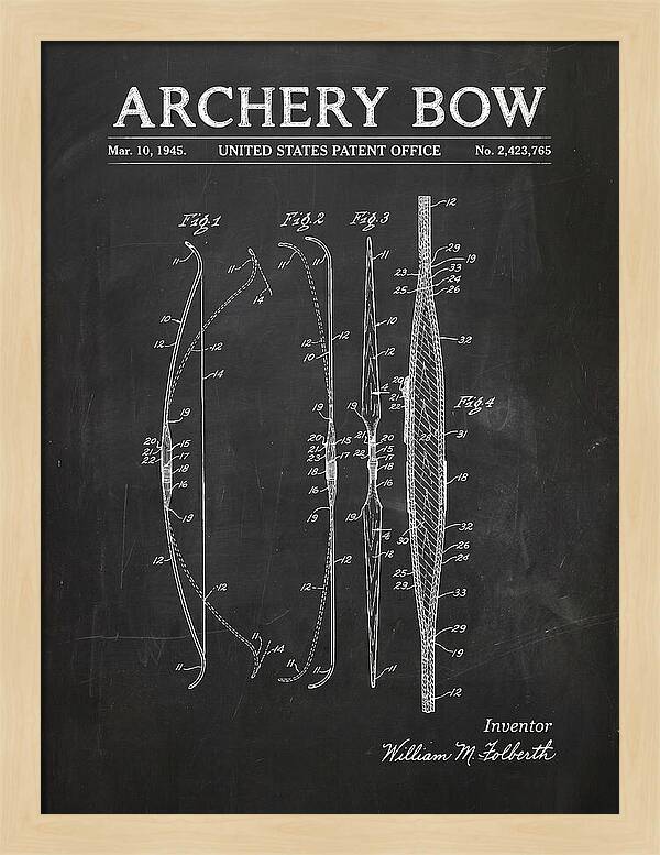 Archery Bow Chalkboard Patent Us2423765a