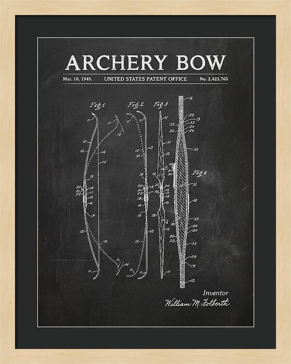 Archery Bow Chalkboard Patent Us2423765a