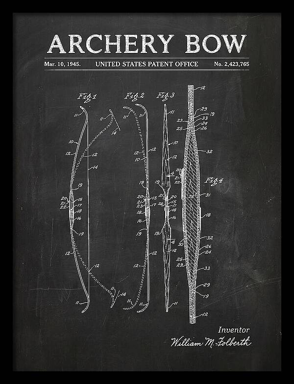 Archery Bow Chalkboard Patent Us2423765a
