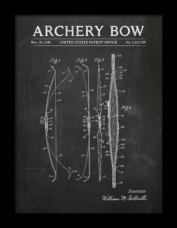 Archery Bow Chalkboard Patent Us2423765a