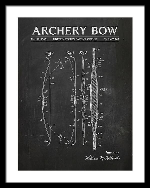 Archery Bow Chalkboard Patent Us2423765a