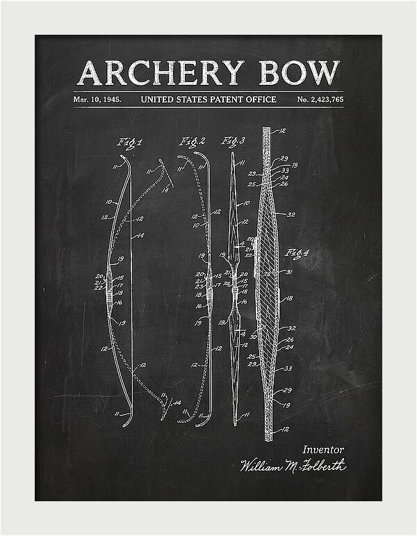 Archery Bow Chalkboard Patent Us2423765a