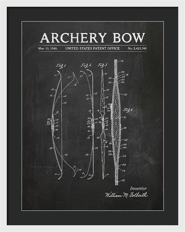 Archery Bow Chalkboard Patent Us2423765a