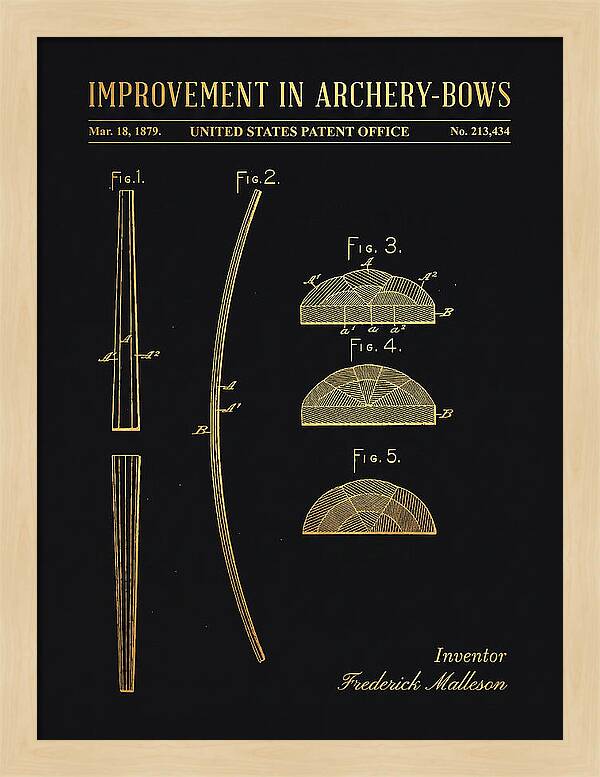 Archery Bow Gold Patent Us213434a