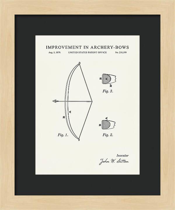 Archery Bow Minimalist Patent Us218199a