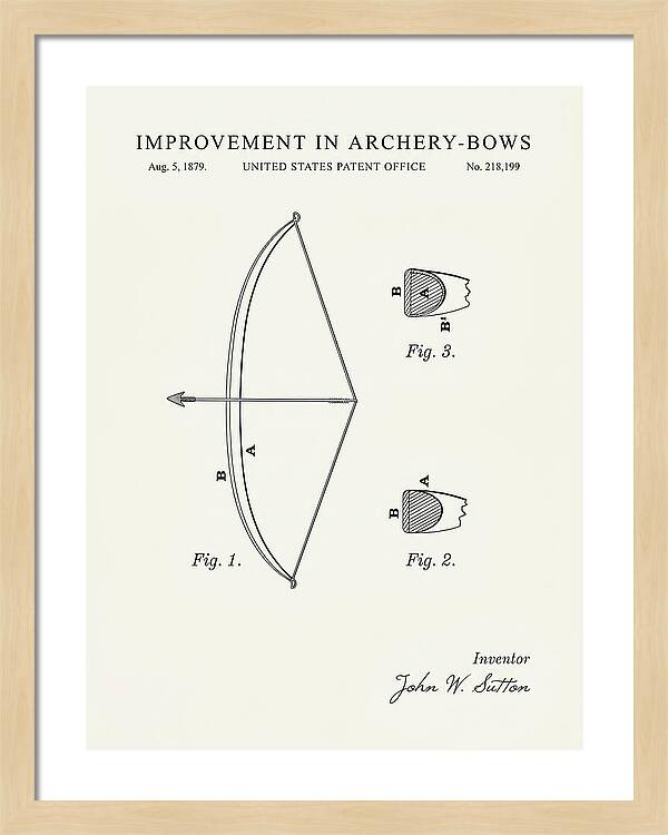 Archery Bow Minimalist Patent Us218199a