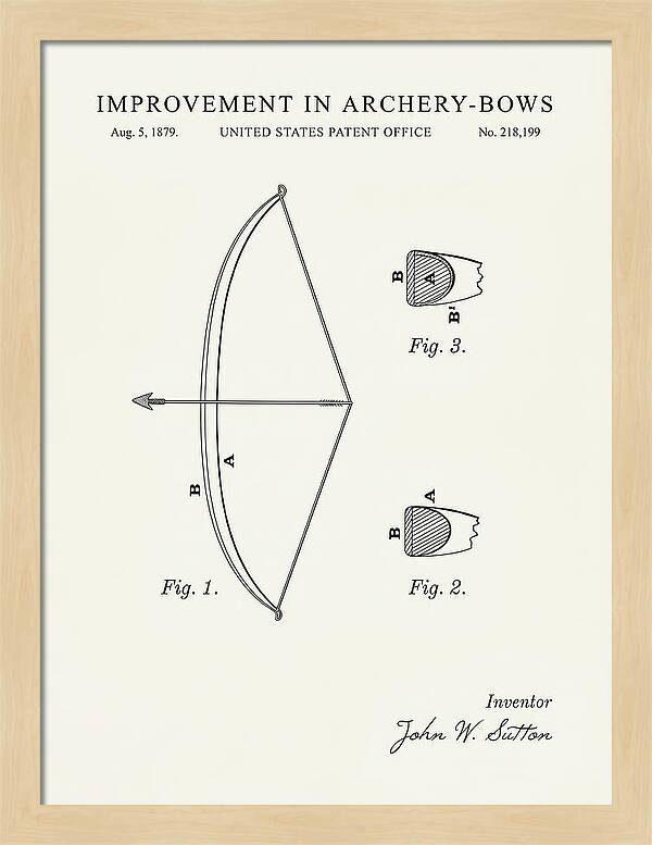 Archery Bow Minimalist Patent Us218199a