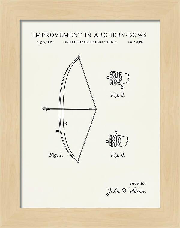 Archery Bow Minimalist Patent Us218199a