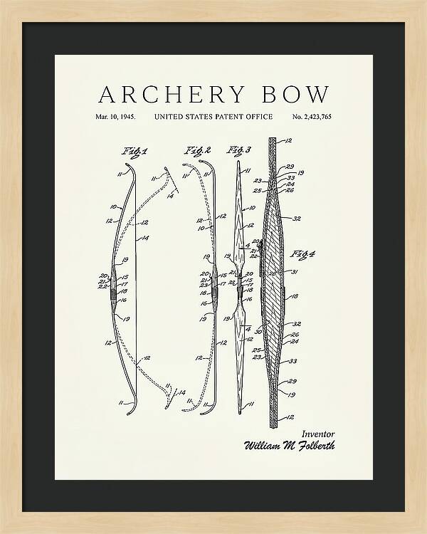 Archery Bow Minimalist Patent Us2423765a