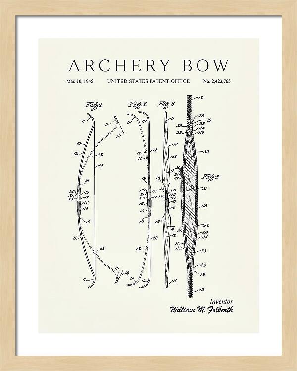 Archery Bow Minimalist Patent Us2423765a