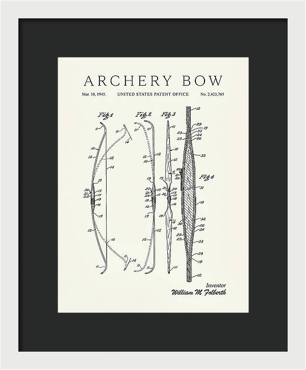 Archery Bow Minimalist Patent Us2423765a