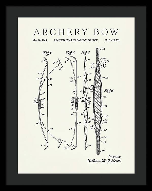 Archery Bow Minimalist Patent Us2423765a
