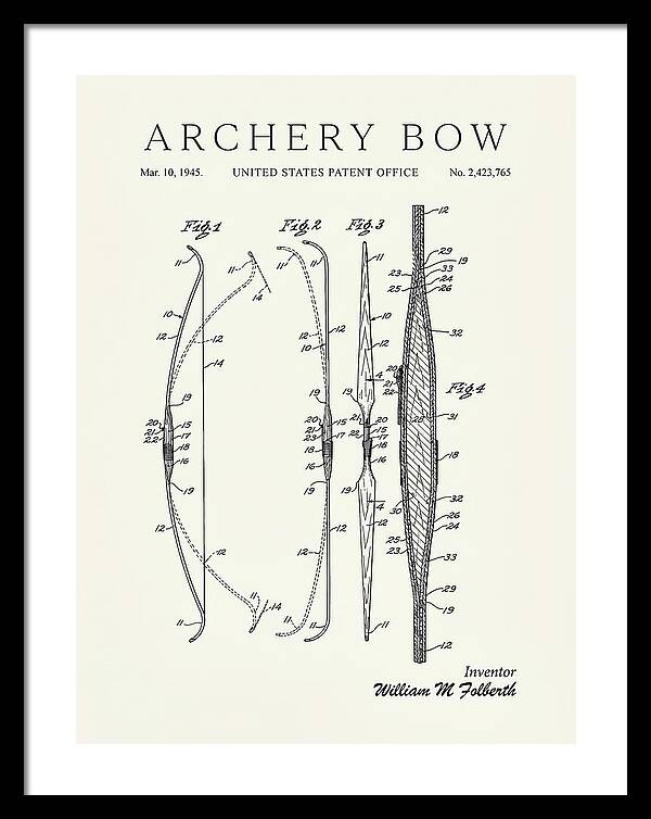 Archery Bow Minimalist Patent Us2423765a