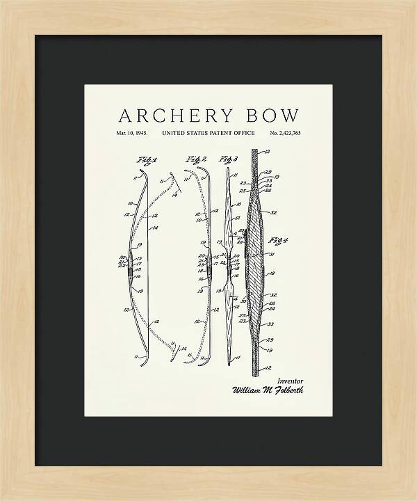 Archery Bow Minimalist Patent Us2423765a
