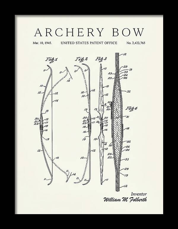 Archery Bow Minimalist Patent Us2423765a