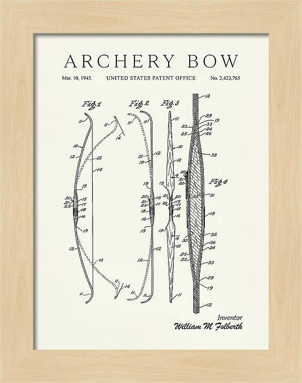 Archery Bow Minimalist Patent Us2423765a