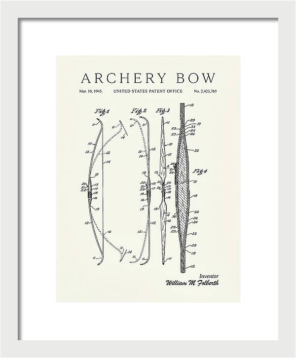 Archery Bow Minimalist Patent Us2423765a