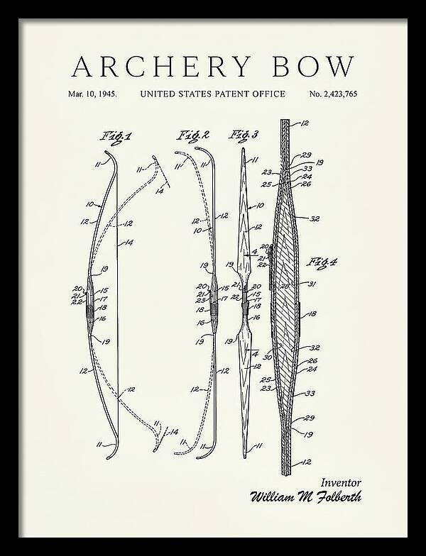 Archery Bow Minimalist Patent Us2423765a
