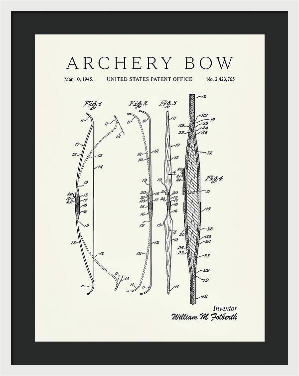 Archery Bow Minimalist Patent Us2423765a