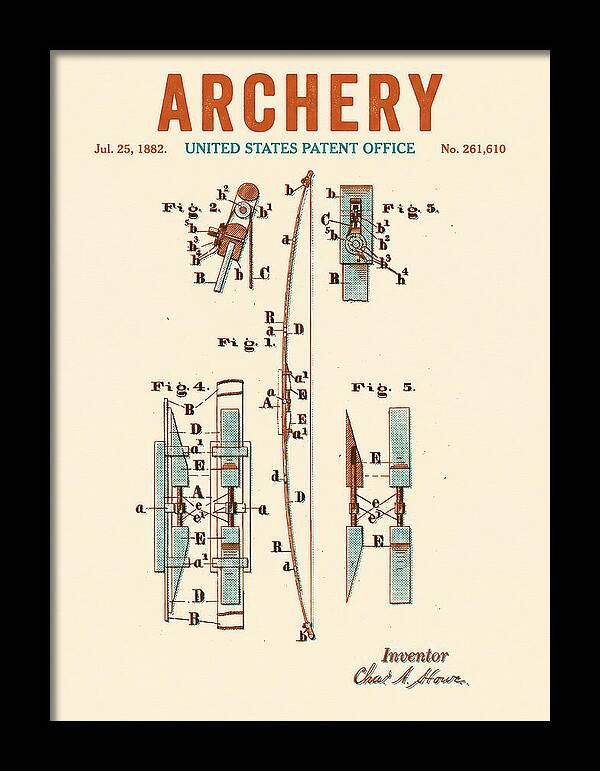 Archery Bow Retro Patent Us261610a